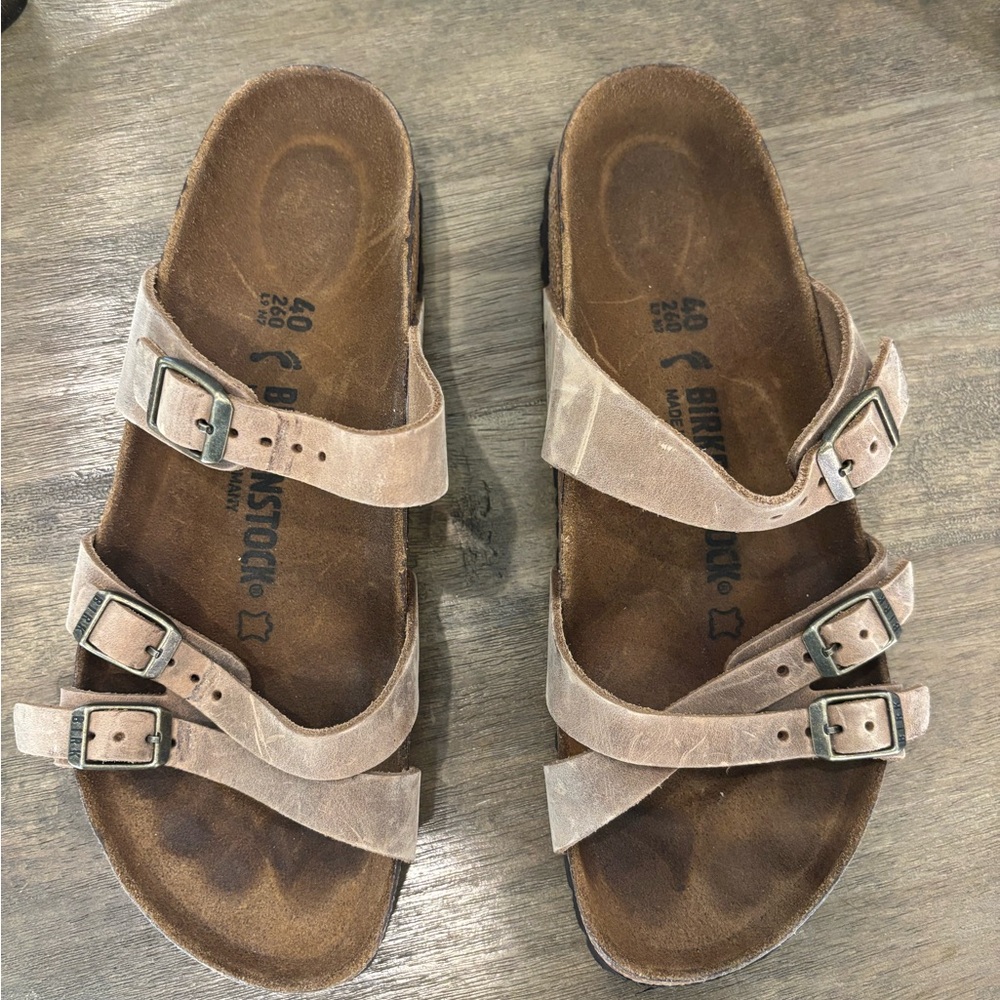 Birkenstock Women Tan Double-Strap Sandals